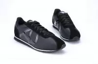 armani jeans plein cuir des chaussures de sport reduction noir